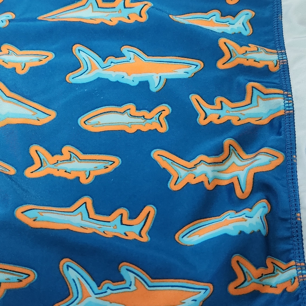 Vibrant Orange and Blue Shark Kids Rashguard Set - Picture 9 of 12
